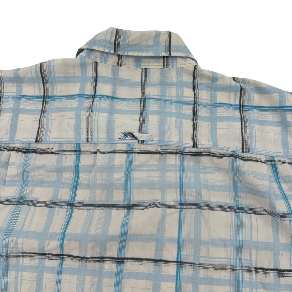 Oakley Button Down Short Sleeve Shirt Blue Plaid True Fit Lightweight Mens XL - Picture 3 of 8